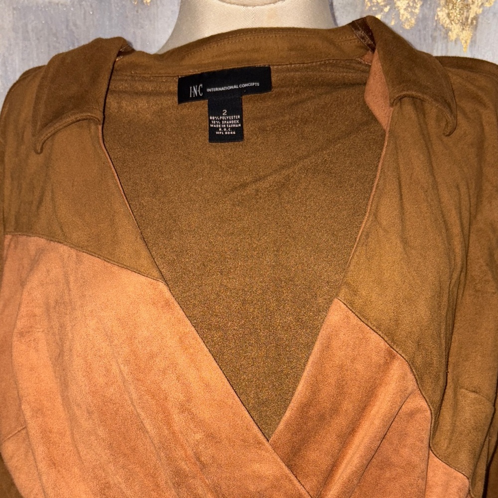 INC International Concepts Two-Tone Wrap Dress - Picture 2 of 4